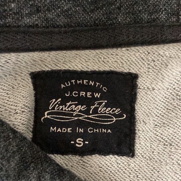 J.Crew Size S Vintage Fleece Charcoal Gray Mock Neck Pullover Sweatshirt - Picture 7 of 8